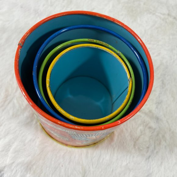 Rare Vintage Chad valley WEE-Kin Baby Toy Stacking Tins Nursery Rhymes set of 4 - Picture 15 of 16